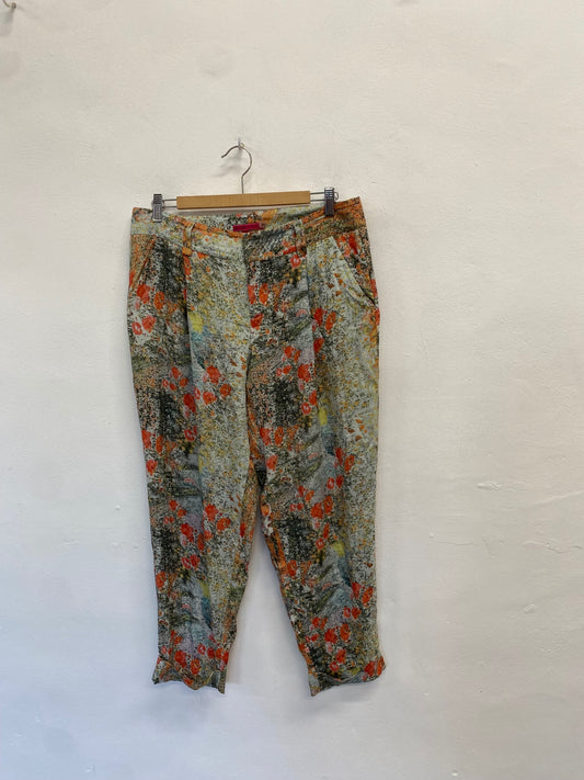 Fabulous Alice & olivia silk Trousers Uk 10 Multicolor floral GM143