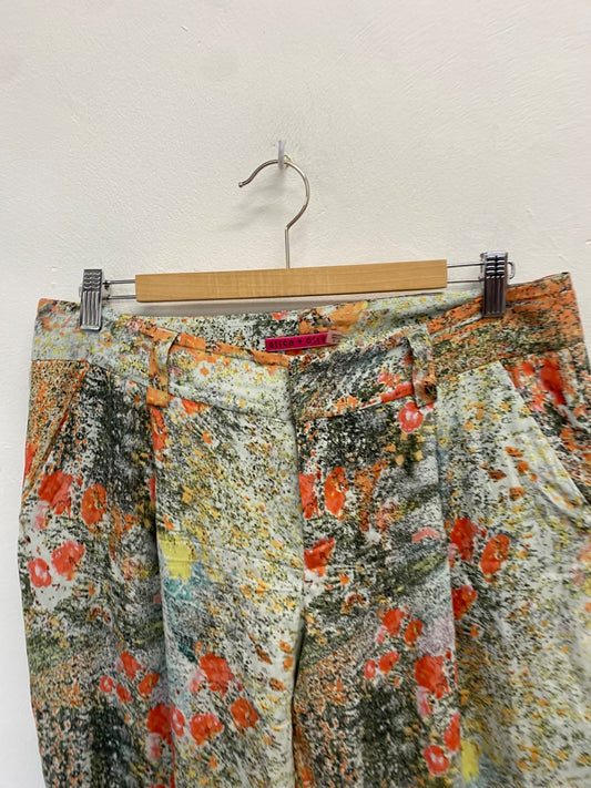 Fabulous Alice & olivia silk Trousers Uk 10 Multicolor floral GM143