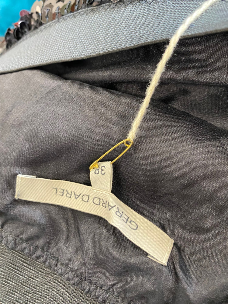 Fabulous Gerard Darel Sequin Skirt UK10 Black New GM143