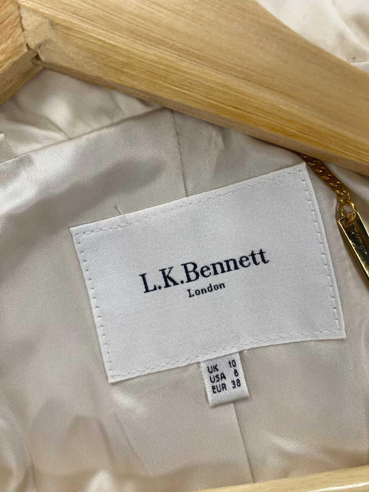 Fabulous L.K. Bennett Trench formal elegant Coat UK10 Cream GM143