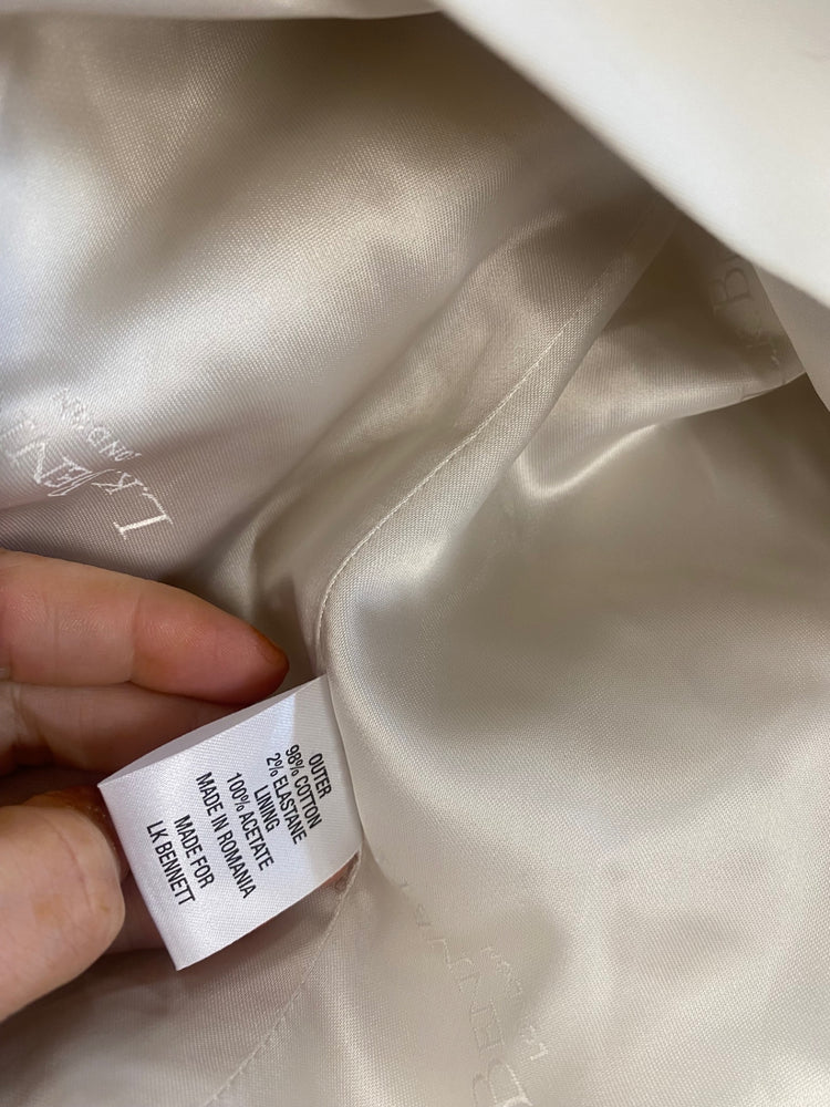 Fabulous L.K. Bennett Trench formal elegant Coat UK10 Cream GM143