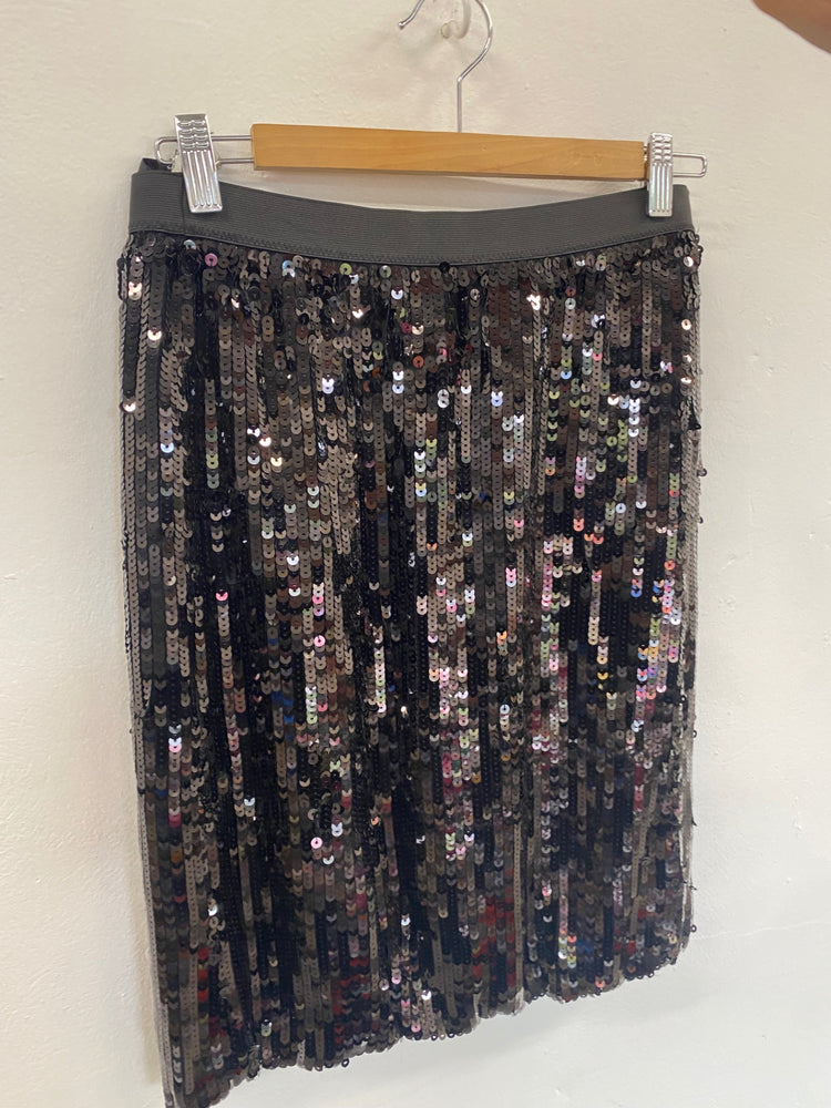 Fabulous Gerard Darel Sequin Skirt UK10 Black New GM143