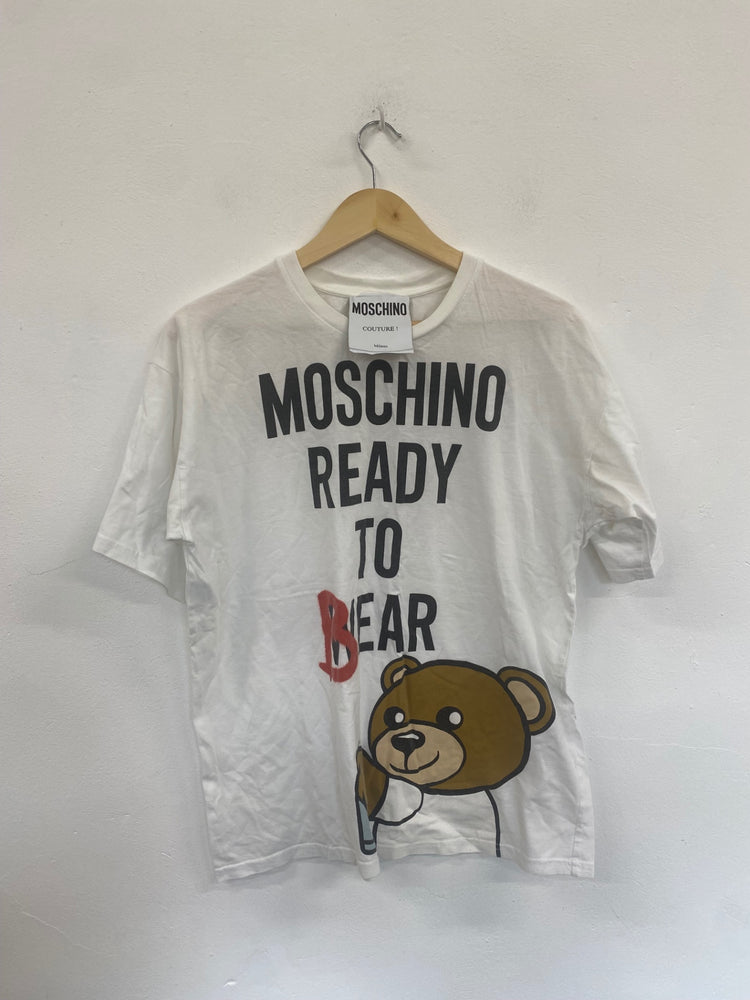 Fabulous Moschino T-Shirt Get ready to Bear UKS White GM143
