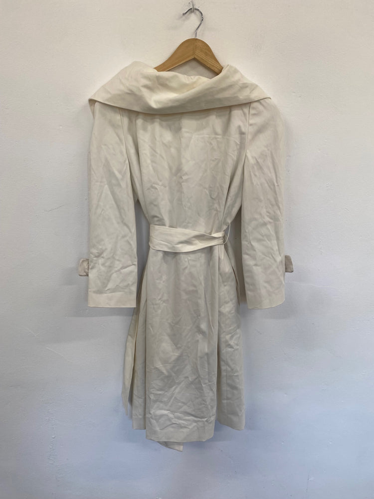 Fabulous L.K. Bennett Trench formal elegant Coat UK10 Cream GM143