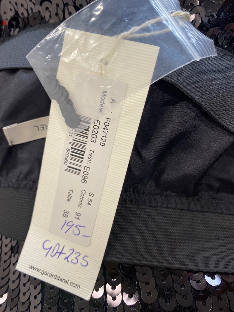 Fabulous Gerard Darel Sequin Skirt UK10 Black New GM143