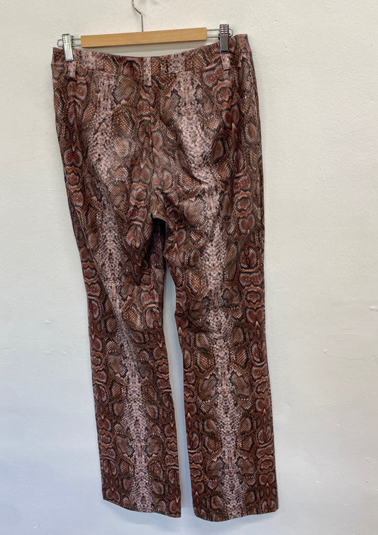Fabulous I.am.gia Trousers UK M Brown snakeprint faux leather GM143