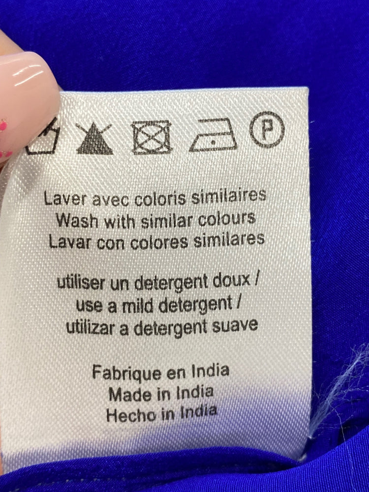 Fabulous sandro silk Tunic top UK M Blue pink GM143