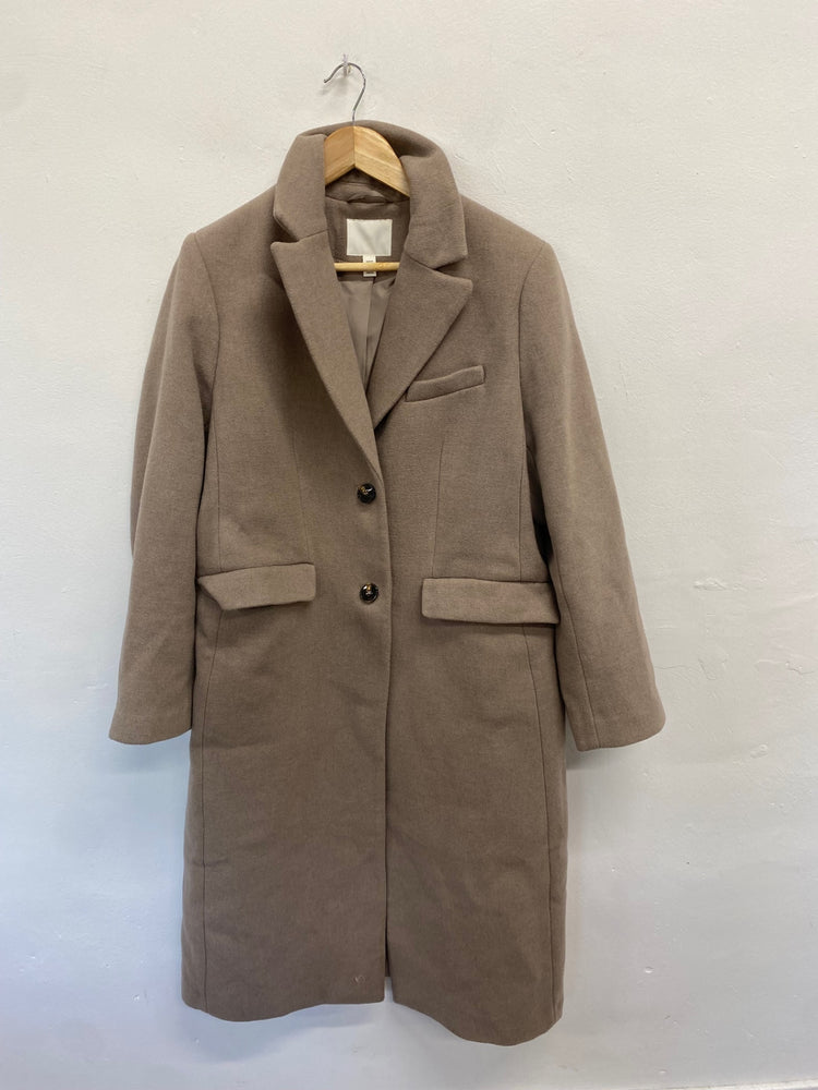 Fabulous H&M Longline dress jacket UK 12 Beige Wool blend GM143