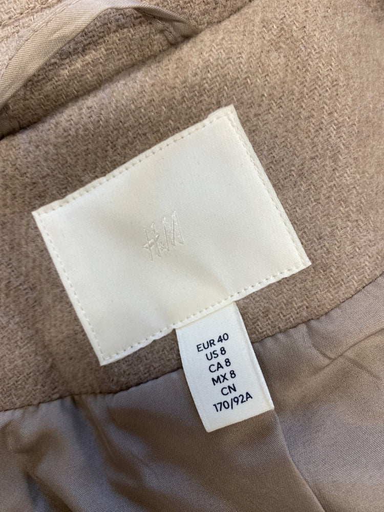 Fabulous H&M Longline dress jacket UK 12 Beige Wool blend GM143