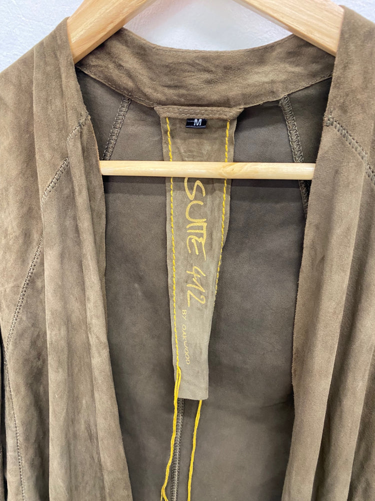 Fabulous Suite 412 Jacket UK M Khaki suede leather GM143