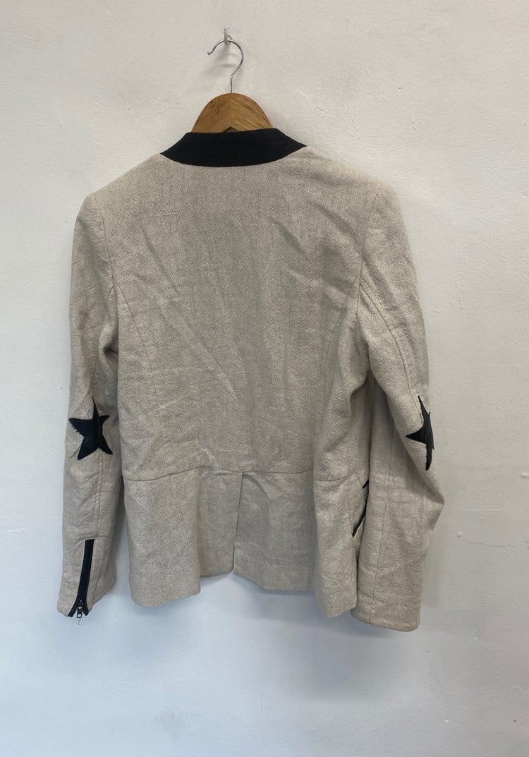 Fabulous Maison Scotch Blazer UK 12 Beige and Black GM143