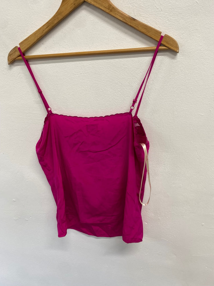 Fabulous Whistles silk Cami top Uk 10 Magenta sequin GM143