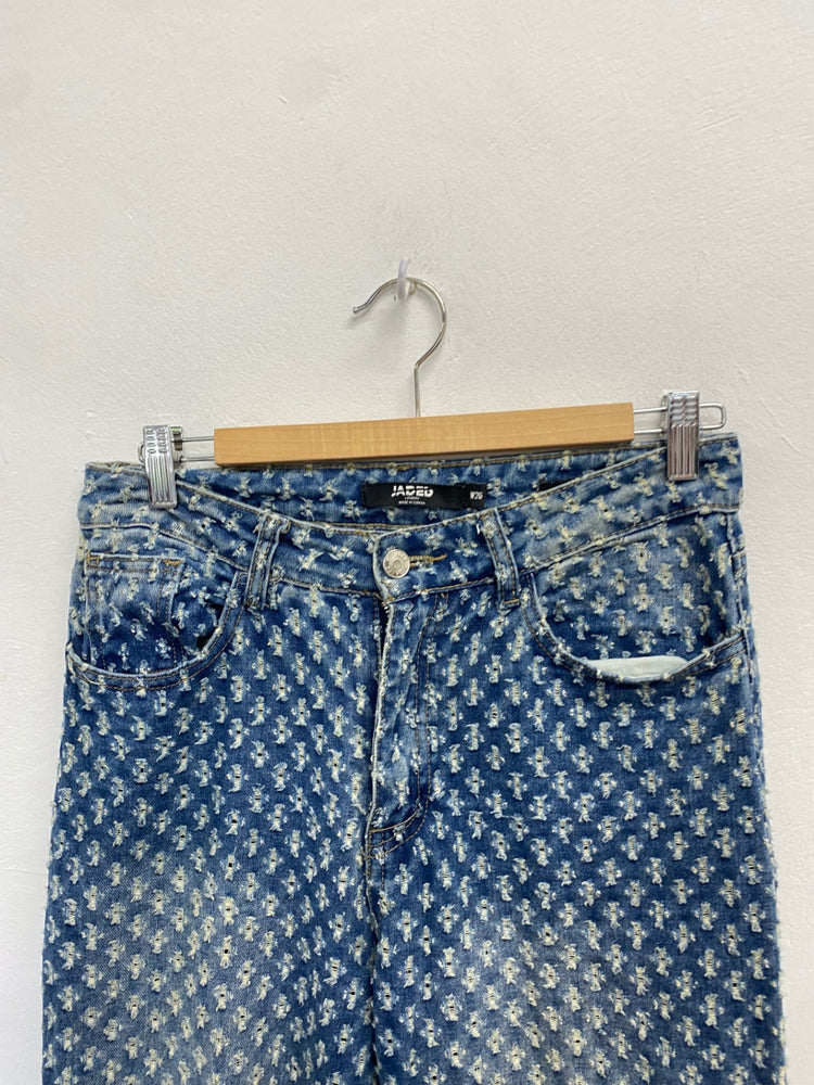 Fabulous Jaded London distressed slouch Jeans W26" Blue pattern GM143