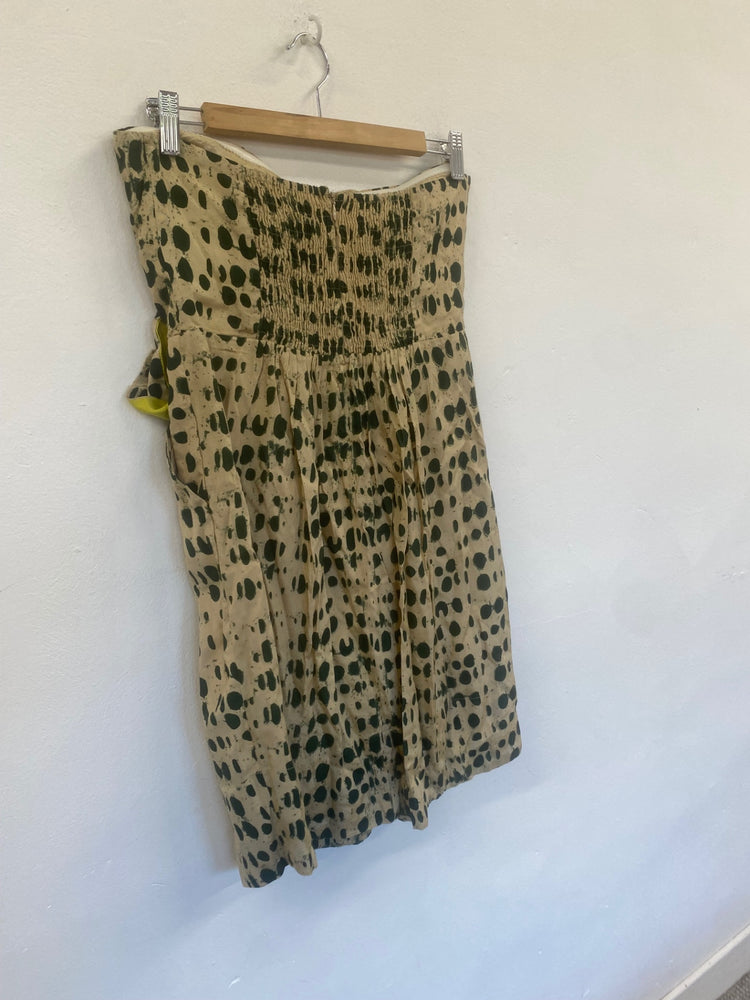 Fabulous Vineet Bahl Mini dress spotty bandeau UkM Beige Boho Cottagecore GM143