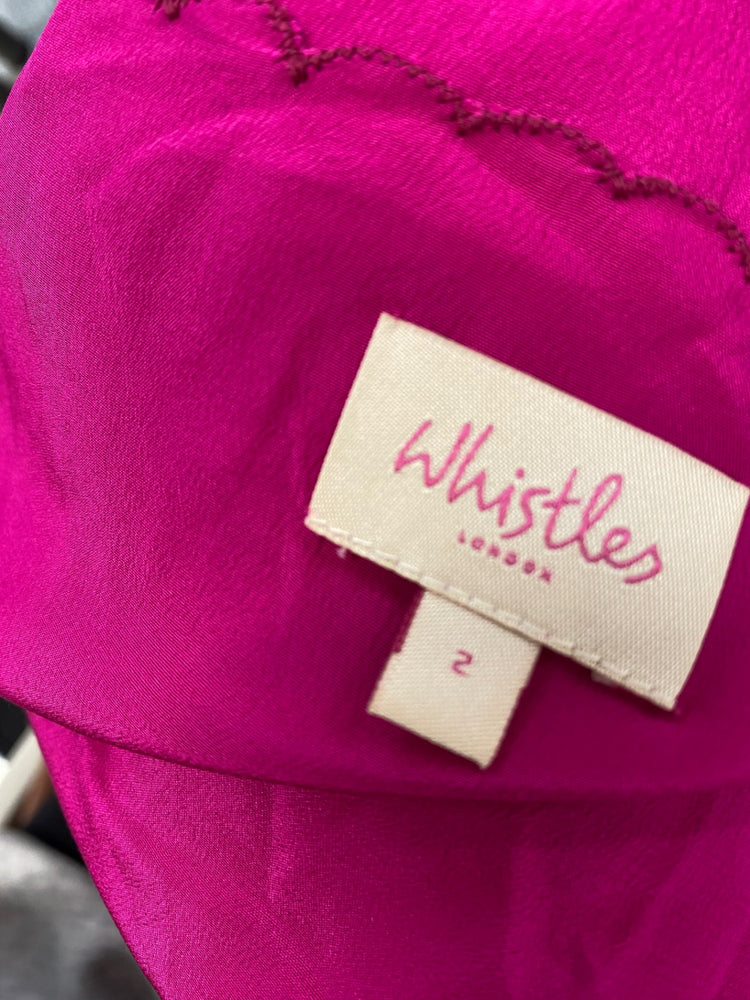 Fabulous Whistles silk Cami top Uk 10 Magenta sequin GM143