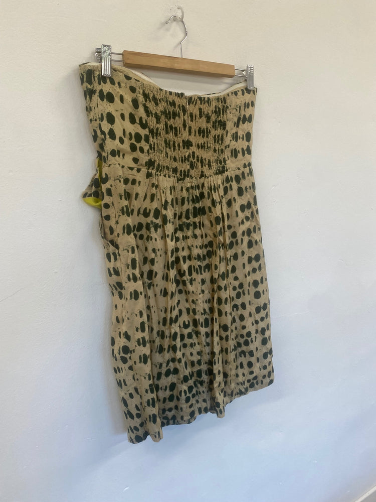 Fabulous Vineet Bahl Mini dress spotty bandeau UkM Beige Boho Cottagecore GM143