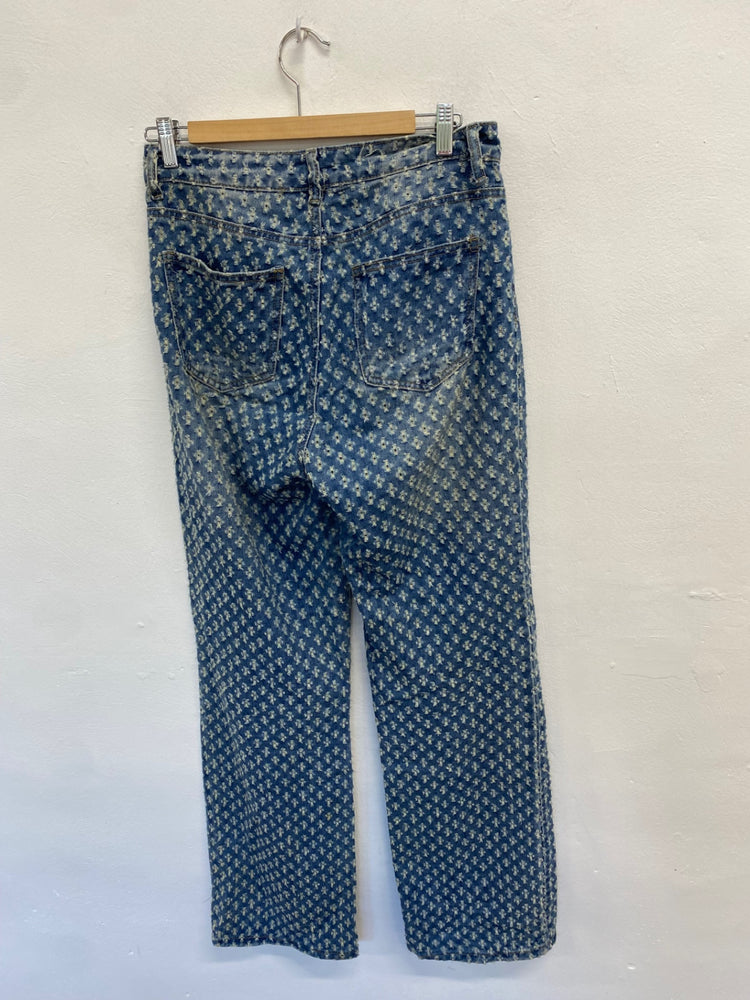 Fabulous Jaded London distressed slouch Jeans W26" Blue pattern GM143