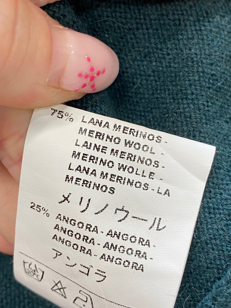 Fabulous Missoni Tunic boho Dress UK 12 Dark Green tassel GM143