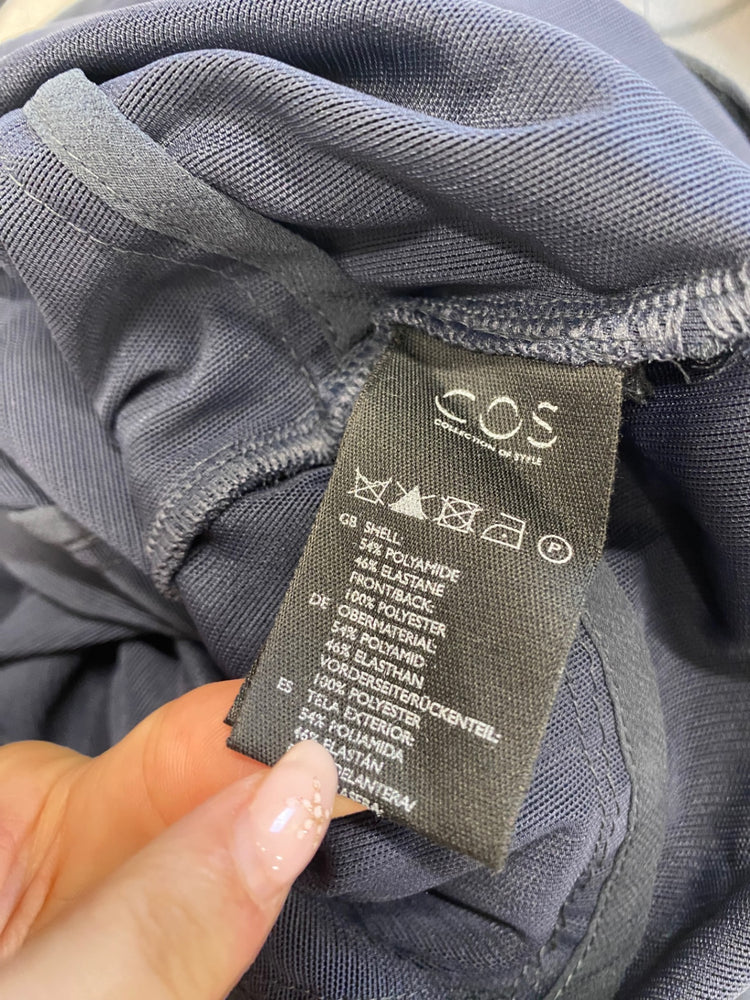 Fabulous Cos Dress Uk 10 Navy mesh ruched midi GM143