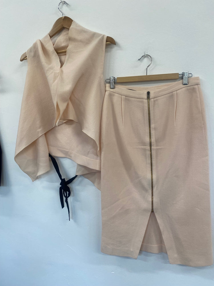 Fabulous Roland Mouret stunning Occassion Nude draped Skirt & top UK12 Apricot GM143