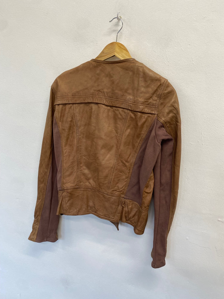 Fabulous OAKWOOD nappa Leather Jacket UK L Tan y2k GM143