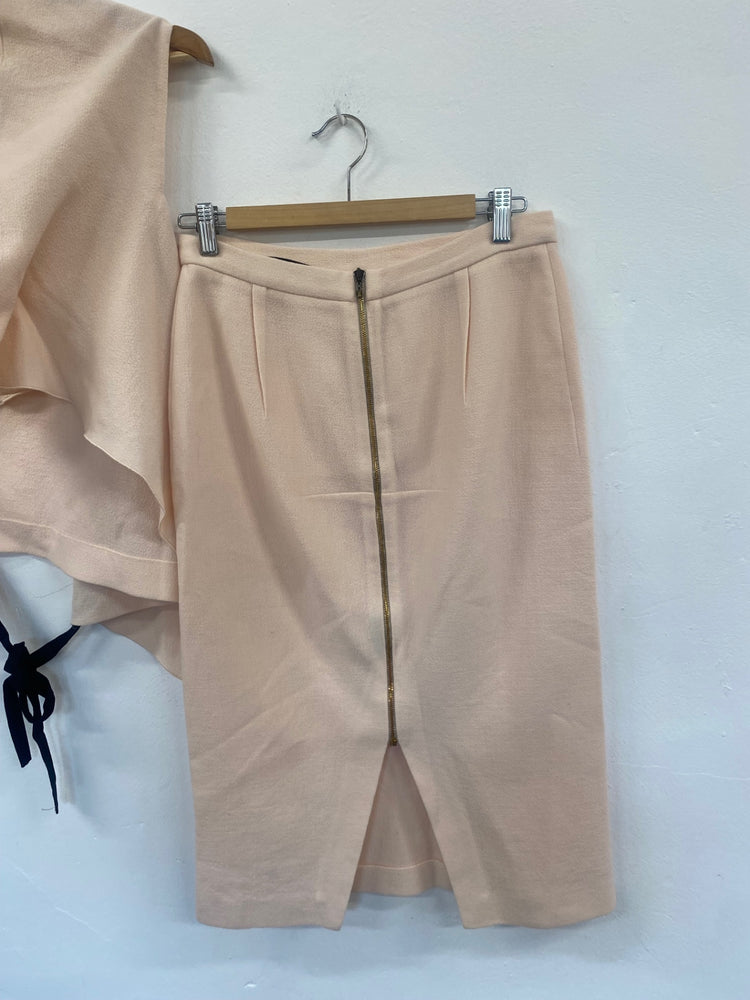 Fabulous Roland Mouret stunning Occassion Nude draped Skirt & top UK12 Apricot GM143