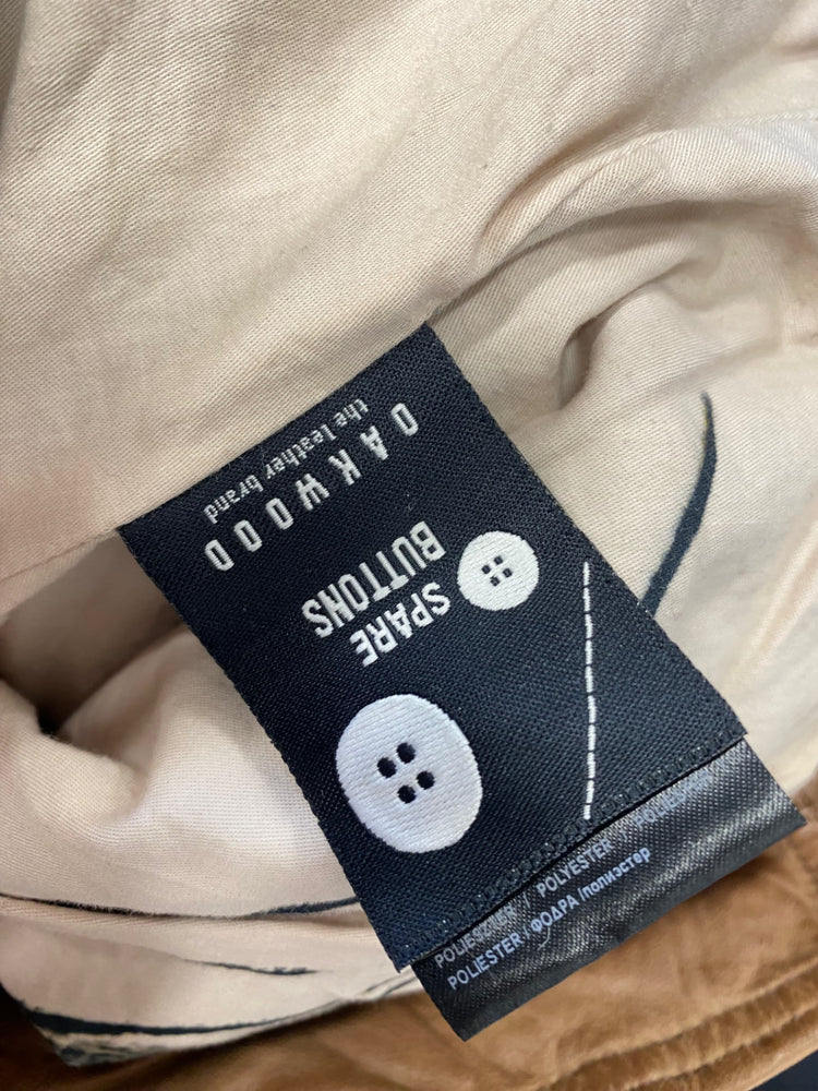 Fabulous OAKWOOD nappa Leather Jacket UK L Tan y2k GM143