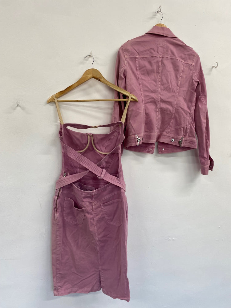 Fabulous Rare Dolce & Gabbana Midi Dress & jacket UK10 Pale Pink GM143