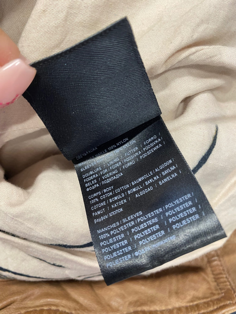 Fabulous OAKWOOD nappa Leather Jacket UK L Tan y2k GM143