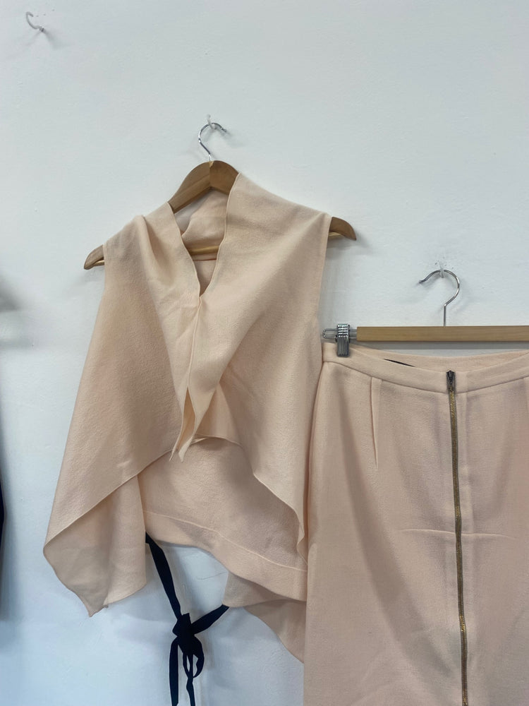 Fabulous Roland Mouret stunning Occassion Nude draped Skirt & top UK12 Apricot GM143