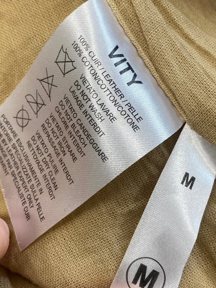 Fabulous Ogo Waistcoat UK M Tan tassel leather boho chic GM143