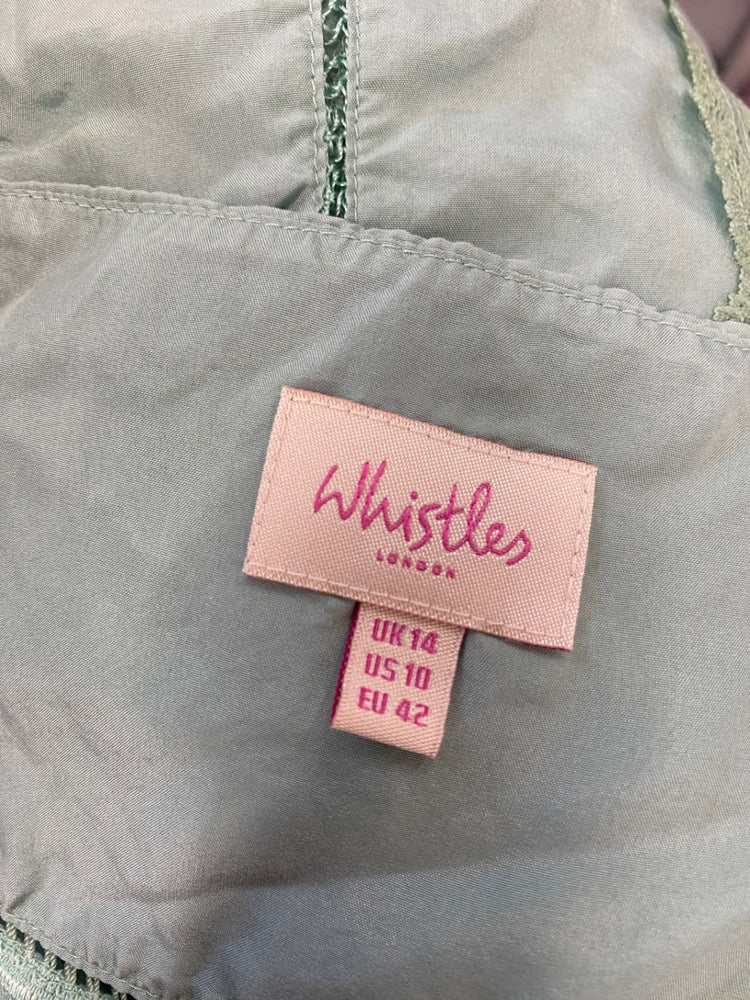 Fabulous Whistles Cami UK 14 Green broderie silk GM143