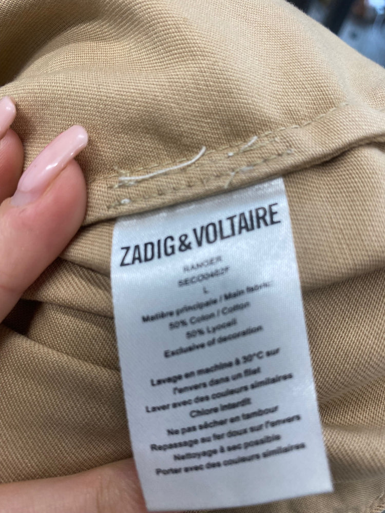 Fabulous Zadig & Voltaire Shirt Dress UK 12 Beige studded GM143