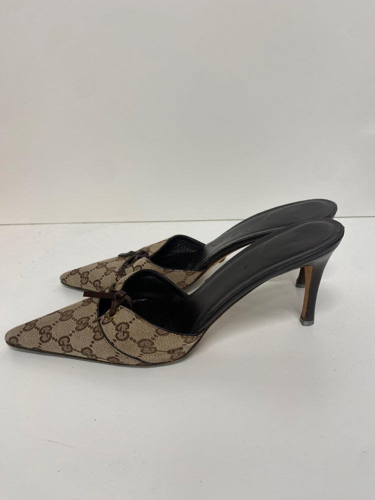 Fabulous Vintage Y2K Gucci Monogram Kitten heels Uk7.5 GM143