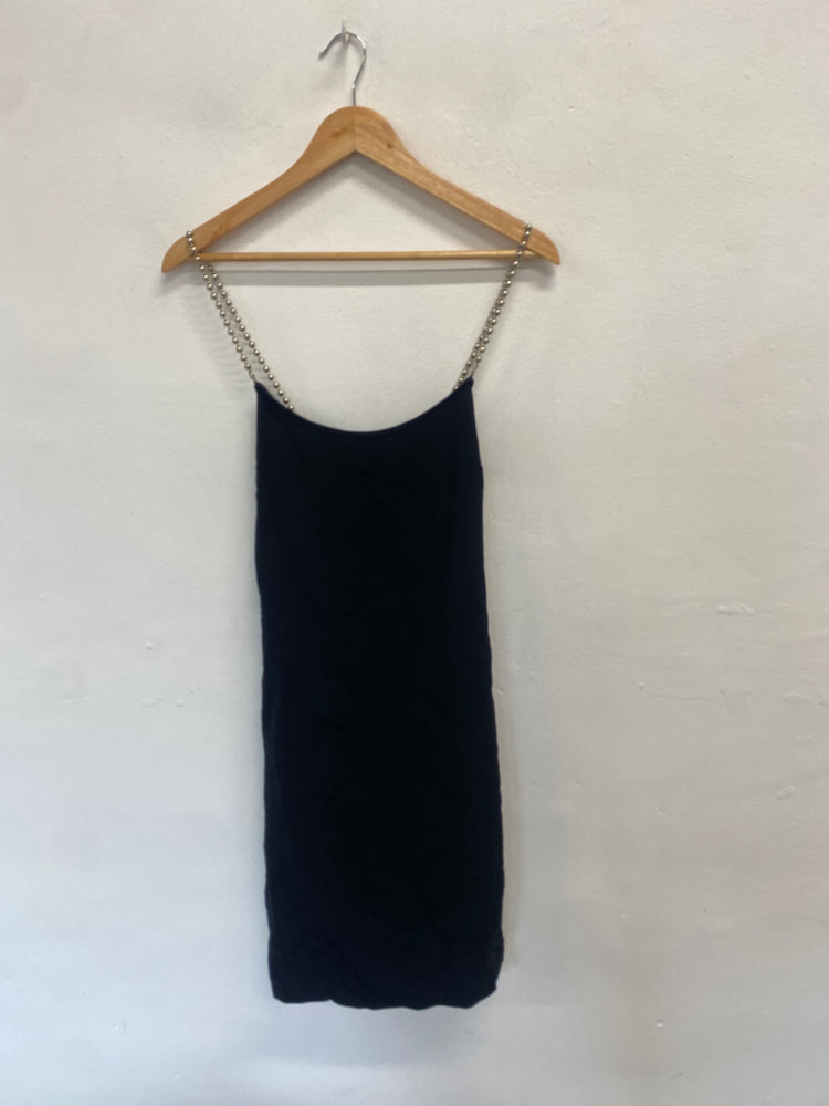 Fabulous Moschino Dress y2k 90s 1998 UK 12 Black beaded strap GM143