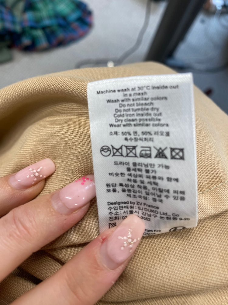 Fabulous Zadig & Voltaire Shirt Dress UK 12 Beige studded GM143