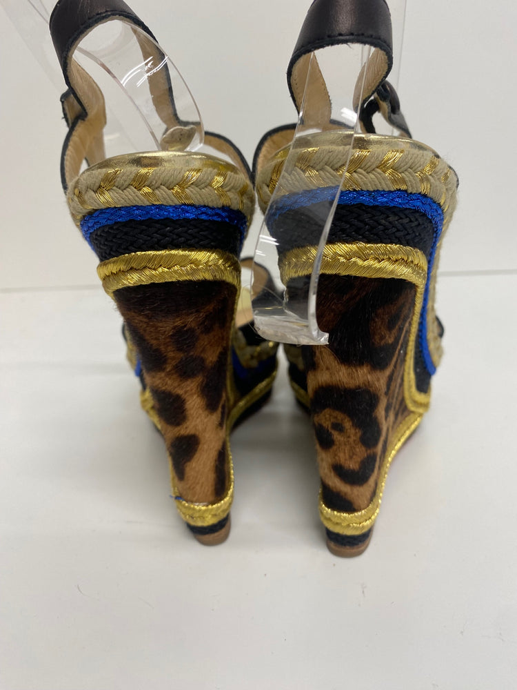 Fabulous Christian Louboutin Trotolitia 140 Wedge Sandals Uk7 Leopard GM143