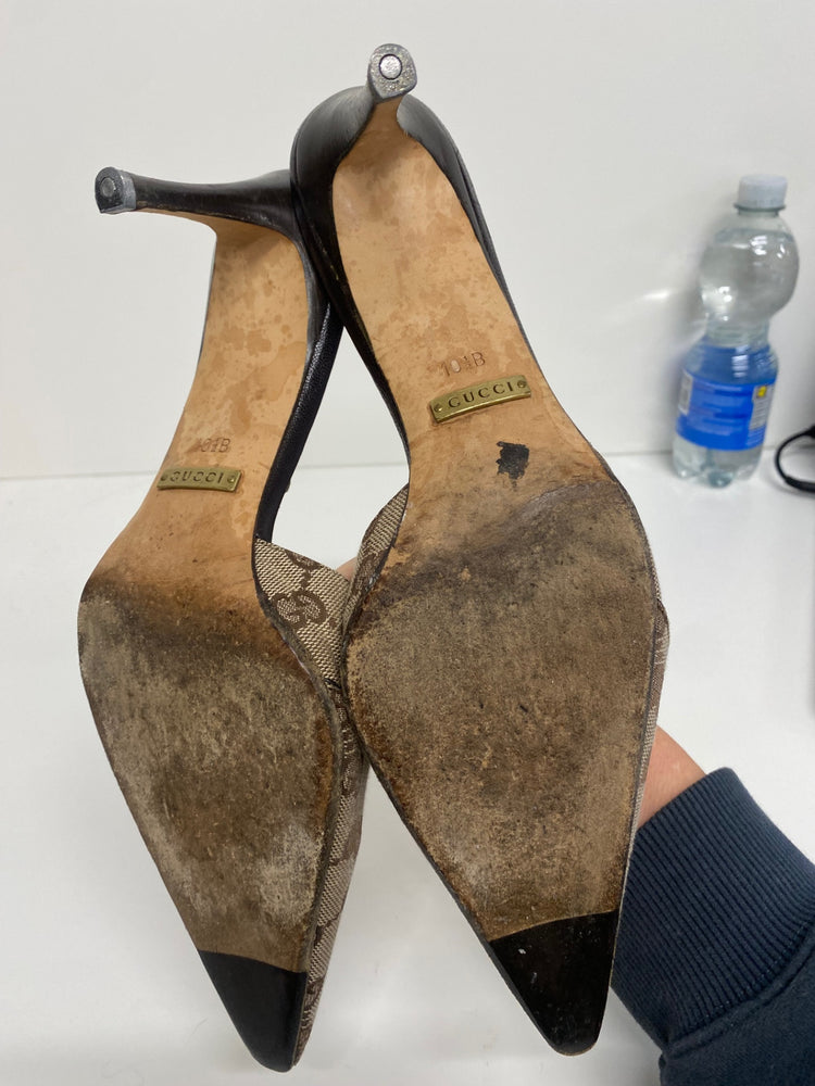 Fabulous Vintage Y2K Gucci Monogram Kitten heels Uk7.5 GM143