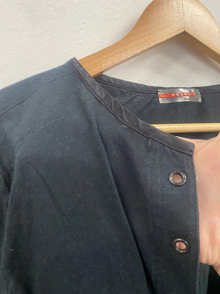 Fabulous Vintage Y2K alternative punk Prada Top UkM Black GM143