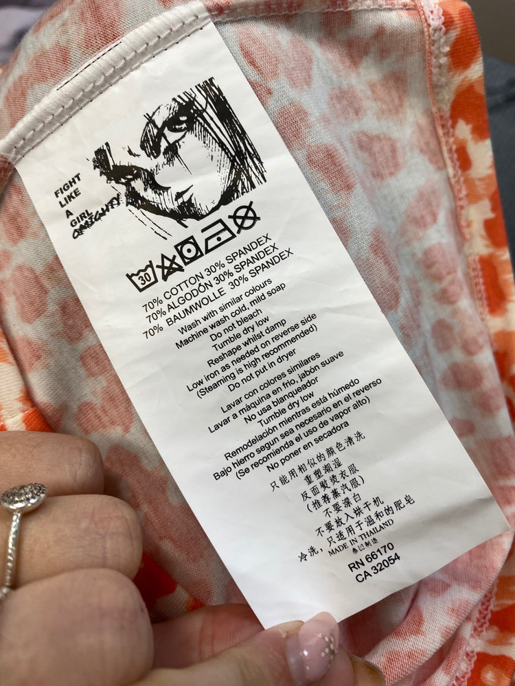 Fabulous Omighty Long sleeve top UK M Orange animal print GM143