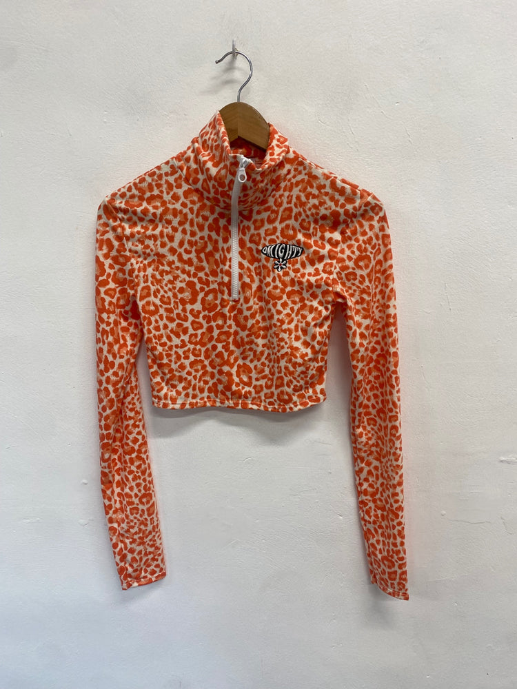 Fabulous Omighty Long sleeve top UK M Orange animal print GM143