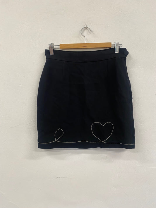 Fabulous Vintage Y2K Moschino Chic & Cheap Mini Skirt Uk14 Black