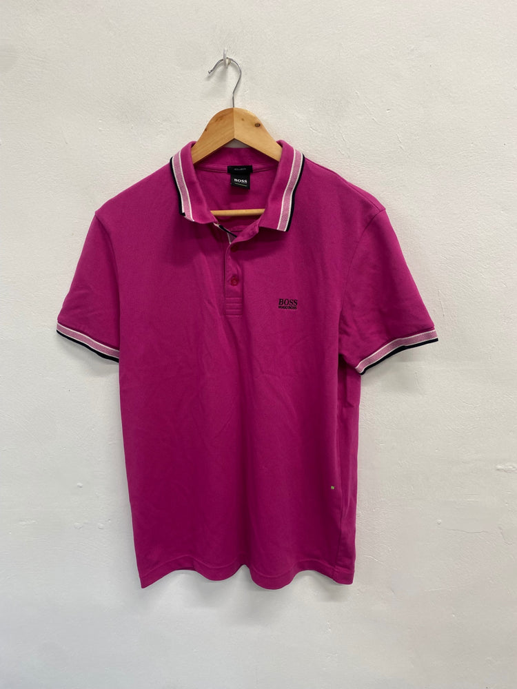 Classic Hugo Boss paddy Polo Shirt UK L Pink GM143