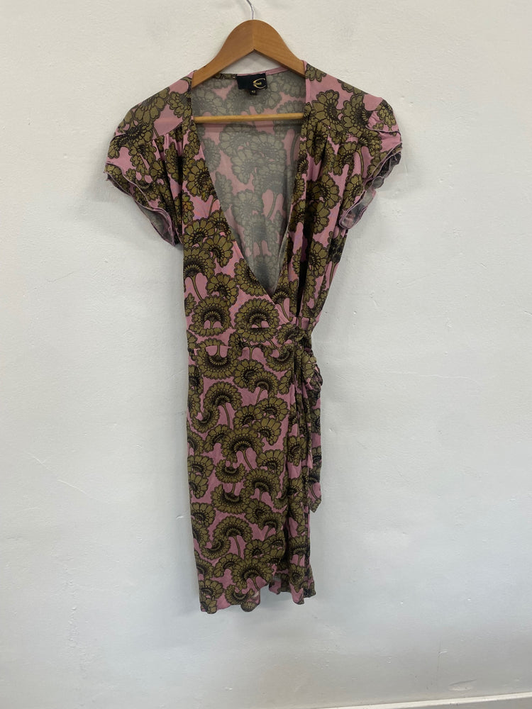 Fabulous vintage Y2K Just Cavalli Dress UK12 Pink & Gold GM143