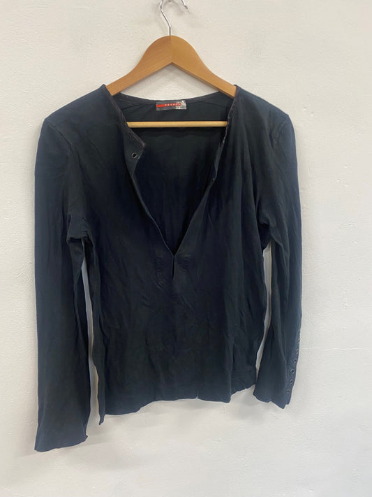 Fabulous Vintage Y2K alternative punk Prada Top UkM Black GM143