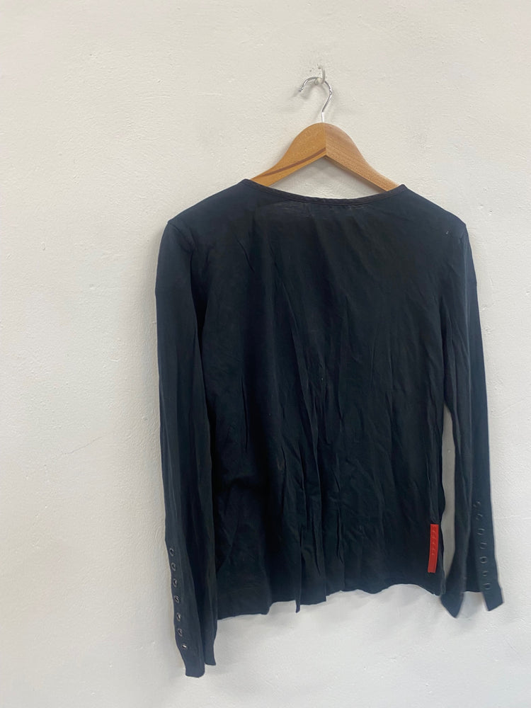 Fabulous Vintage Y2K alternative punk Prada Top UkM Black GM143