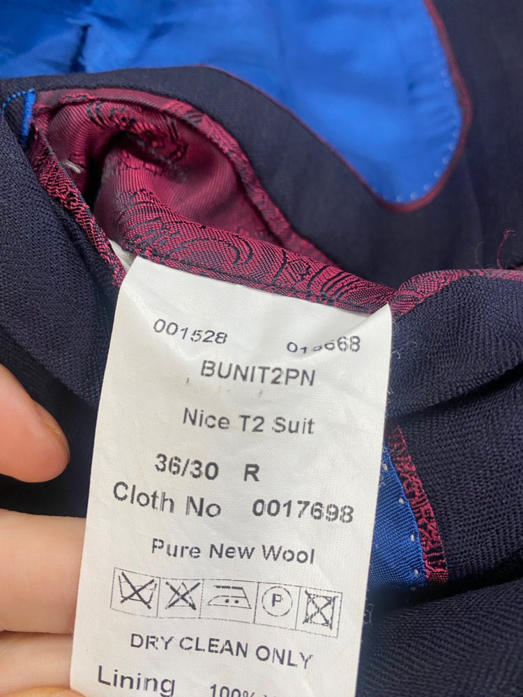 Fabulous Magee Navy wool Suit R36 W30 Navy blue #58 GM143