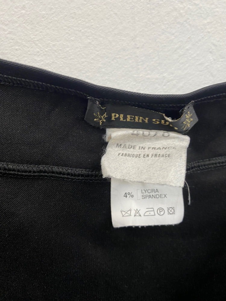 Fabulous vintage Y2K Plein Sud Top UK12 Black corset vibes GM143