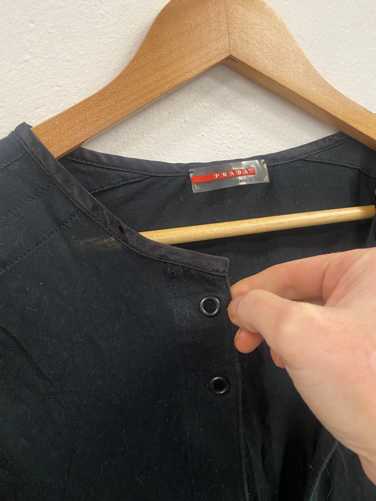 Fabulous Vintage Y2K alternative punk Prada Top UkM Black GM143
