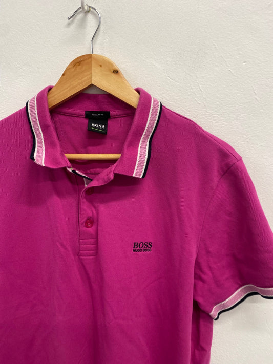 Classic Hugo Boss paddy Polo Shirt UK L Pink GM143
